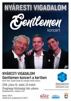 Nyáresti vigadalom - Gentlemen koncert lesz Buch Tiborral az Öreghegyi Közösségi Házban